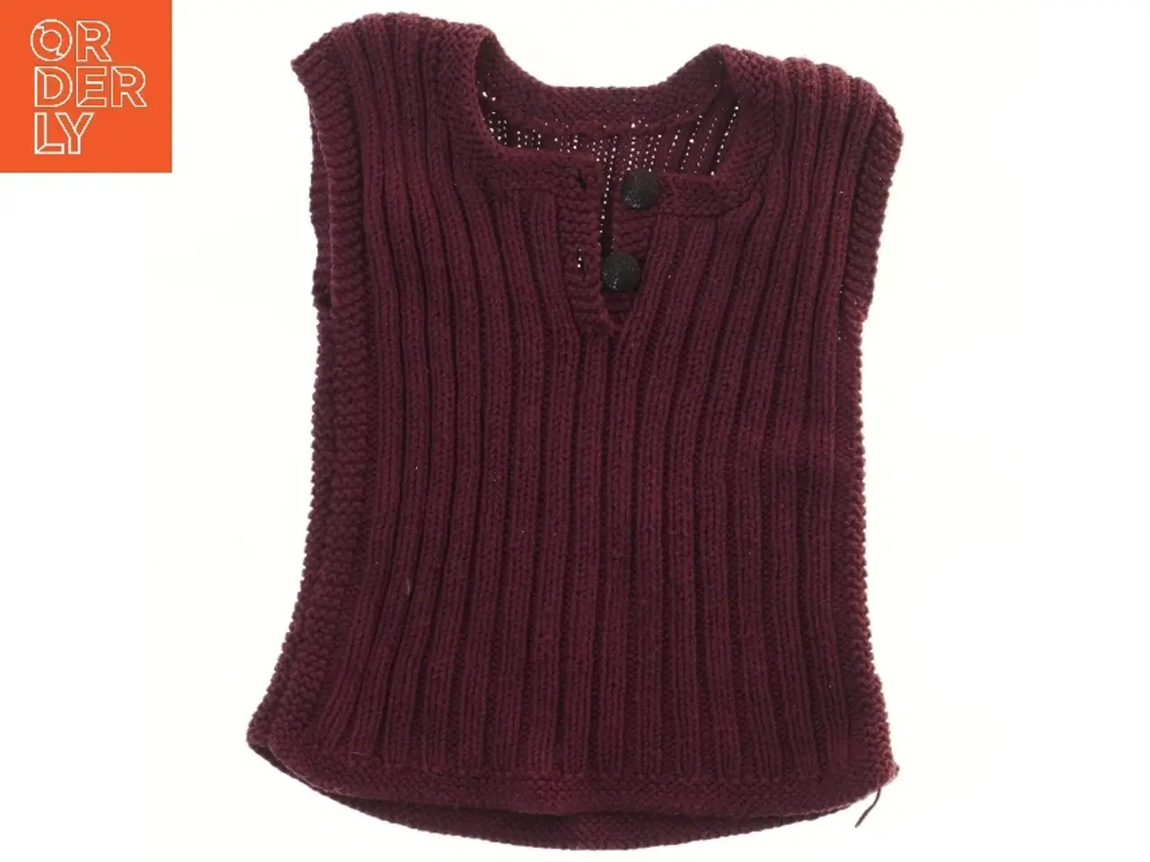 Billede 1 - Strikket vest med knapper (str. 22x32 cm)