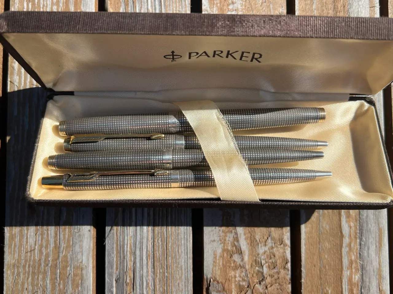 Billede 1 - Eksklusivt Parker skrivesæt i sterling sølv – som