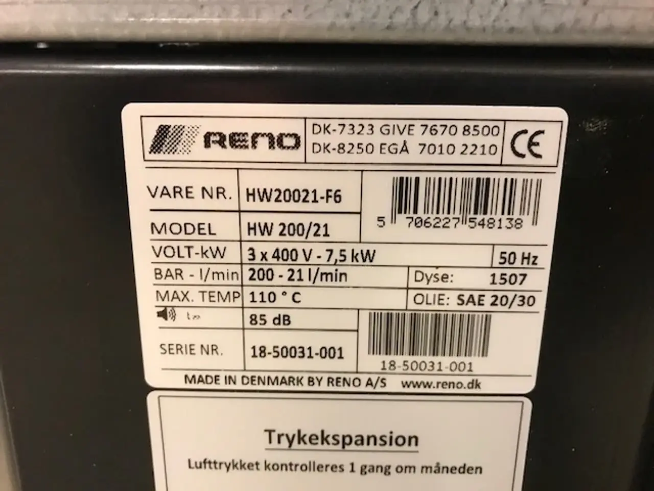 Billede 3 - Reno HW200/21 Geyser M8 - Med påbygget slangetromle