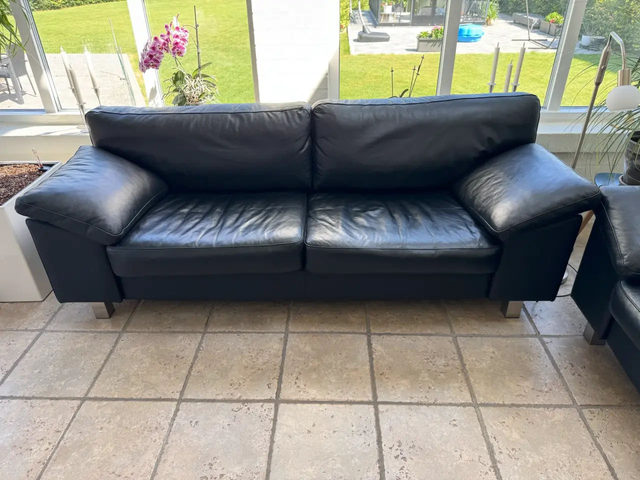 Billede 2 - Lædersofa sæt.