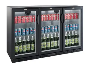 Backbar / barkøleskab 330 liter – med 3 glasdøre