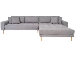 Lido - Højrevendt Chaiselongsofa - Lysegrå stof
