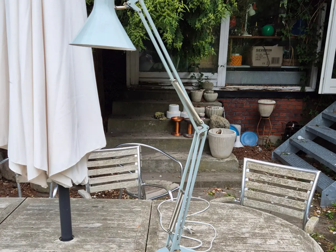 Billede 13 - Grå Luxo arkitektlampe med bordfod