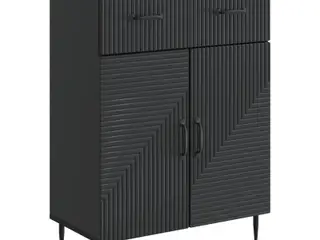 Sideboard med skuffe - sort konstrueret træ, 66 × 34,5 × 89,5 cm