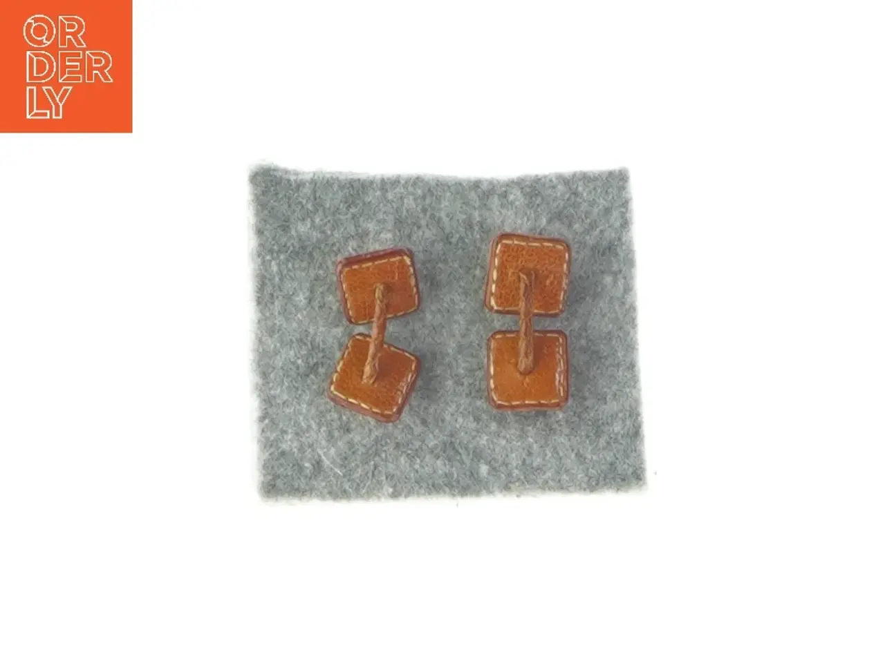 Billede 2 - Manchetknapper i læder (str. L: 3 cm)
