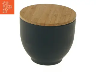 Opbevaringskrukke med bambuslåg fra Madam Stoltz (str. Ø 9 cm længde 8 cm)