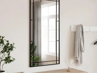 Vægspejl 50×100 cm - rektangulært med sort jernramme