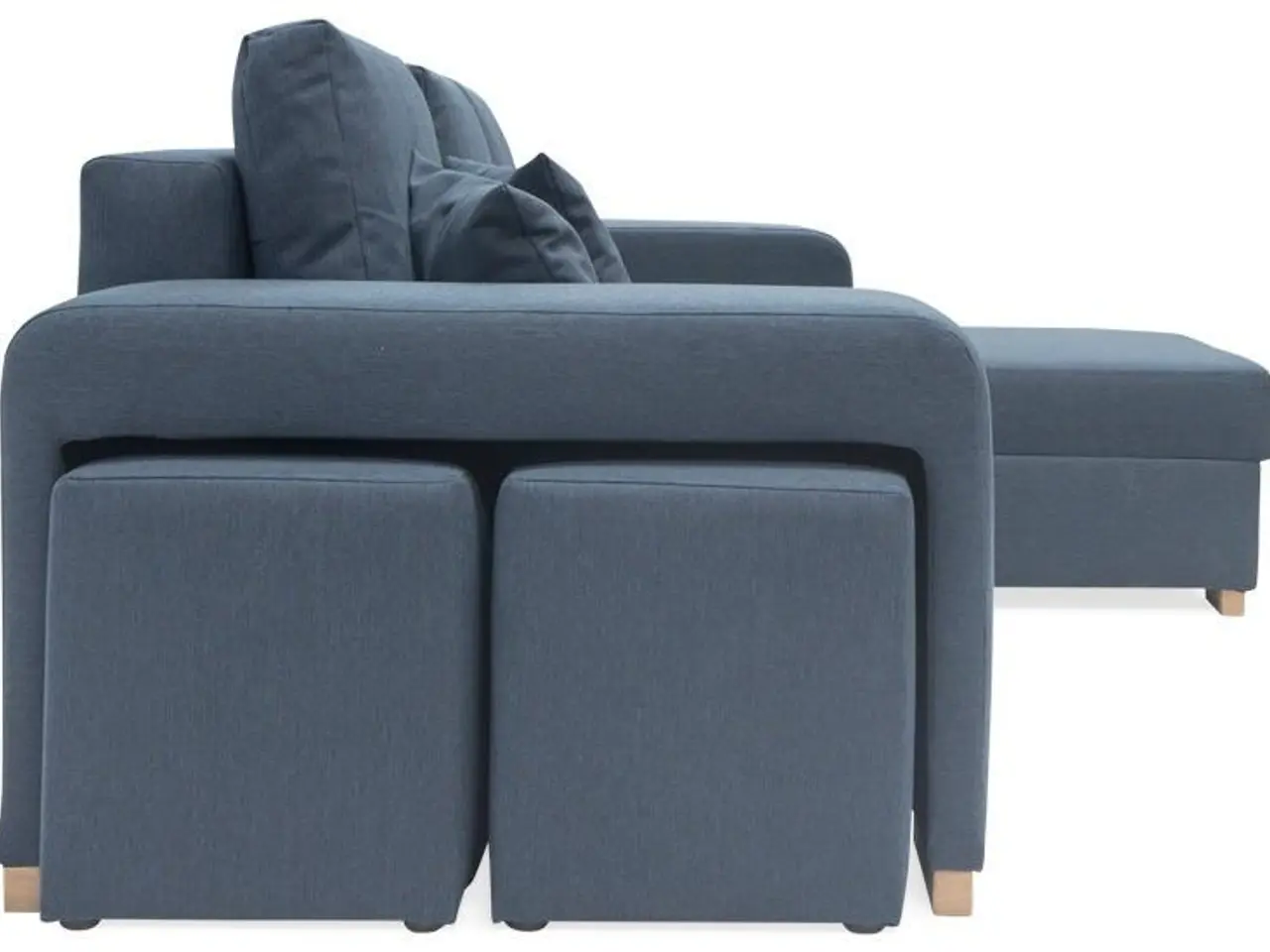Billede 11 - Vendbar sovesofa Mark med 2 puffer - Blå Inari 80