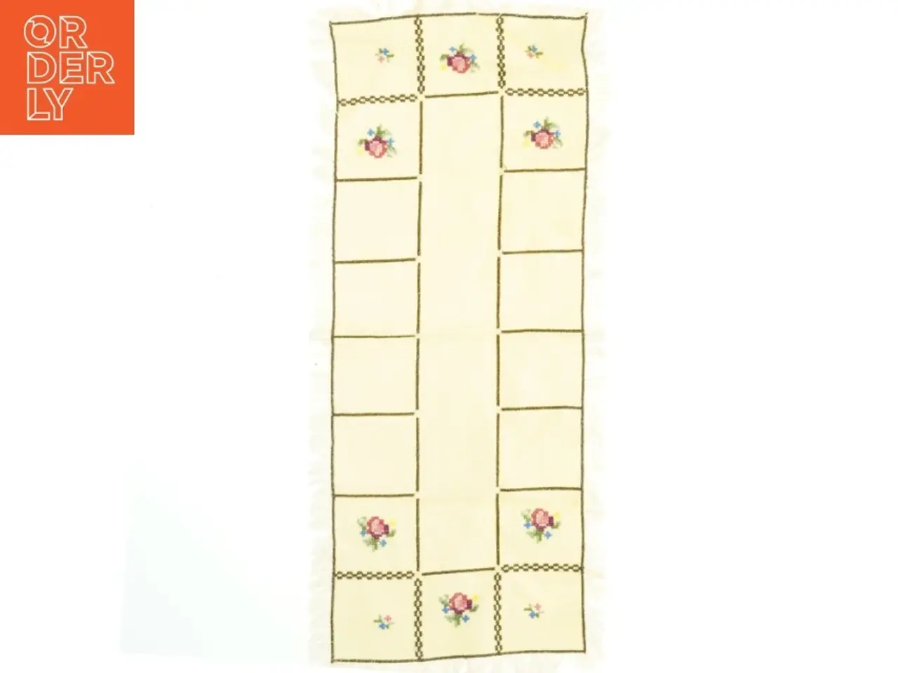 Billede 1 - Bordløber med broderi (str. 54x24 cm)