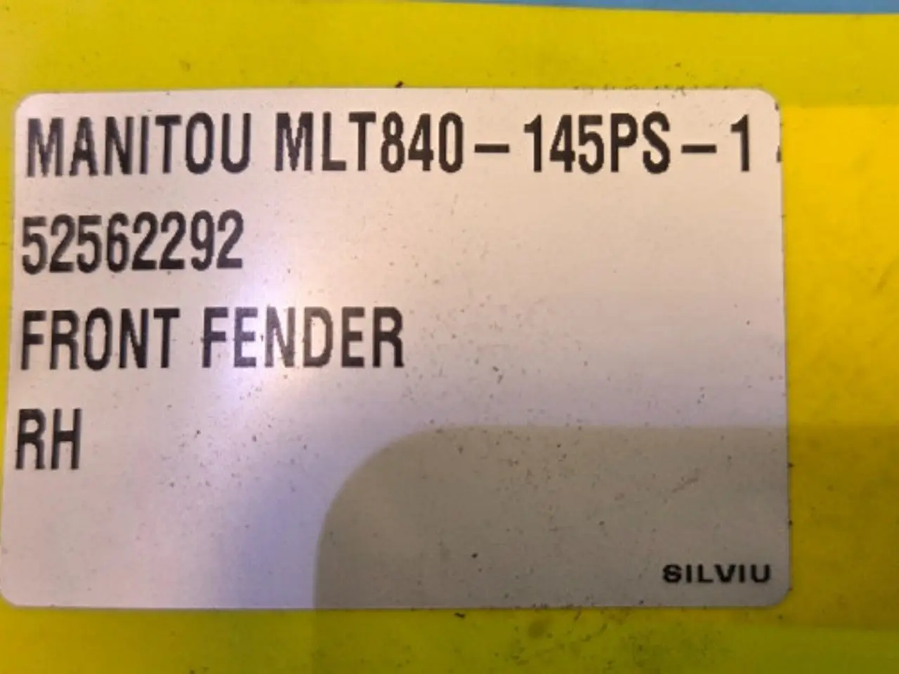 Billede 12 - Manitou MLT840-145PS Hjulskærm R. 52562292