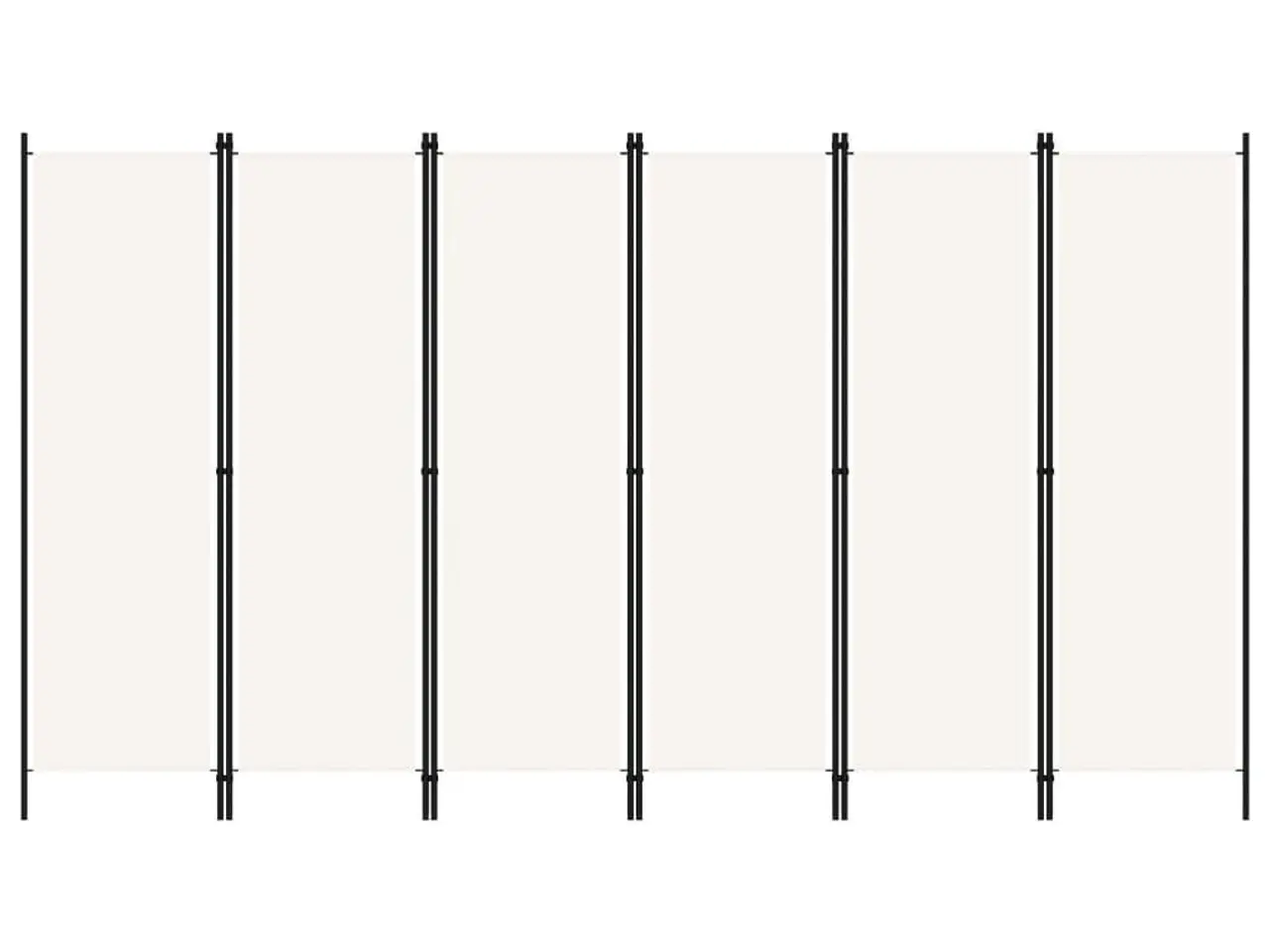 Billede 1 - 6-panels rumdeler 300 x 180 cm hvid