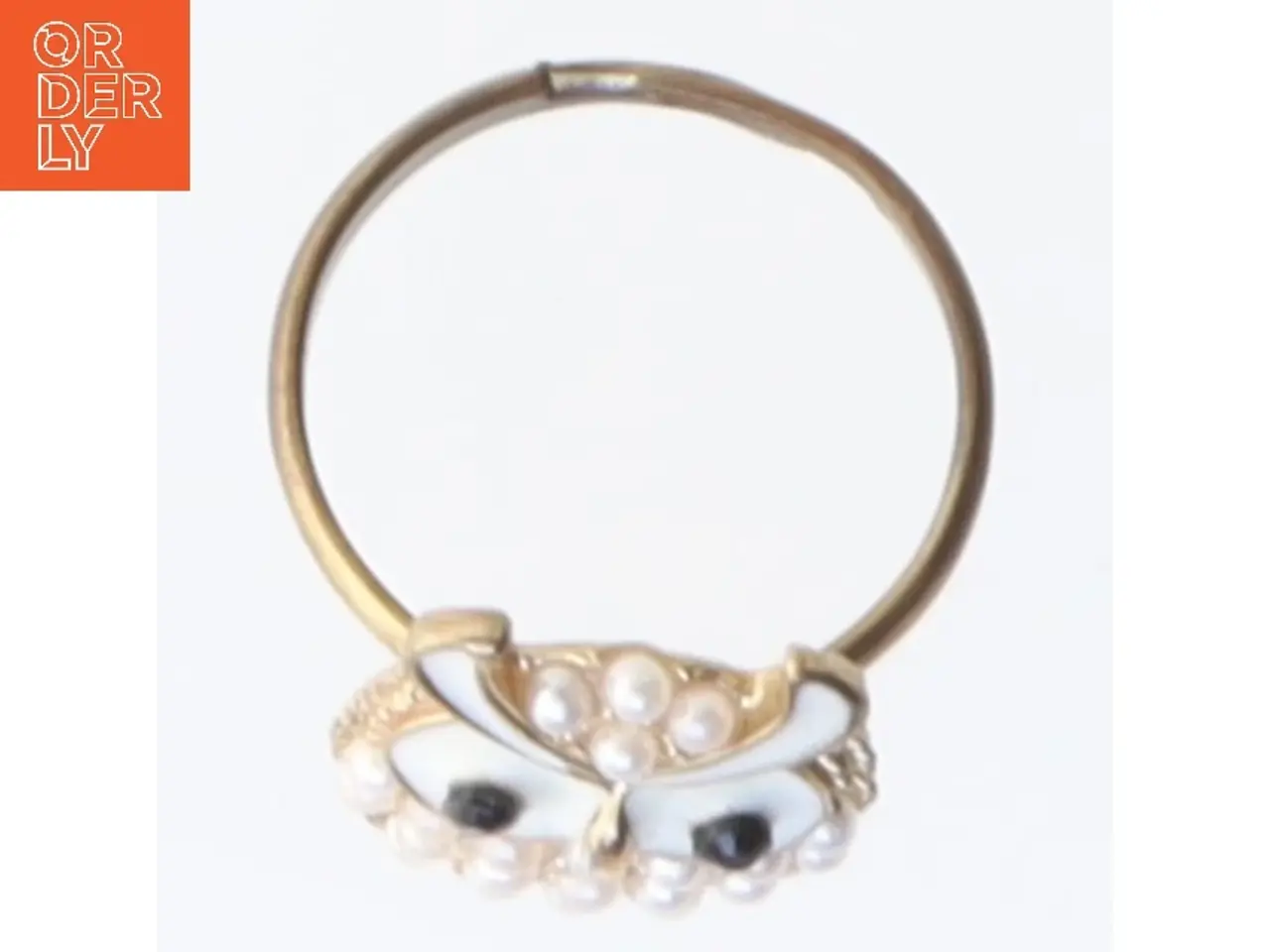 Billede 1 - Ugle ring med perler (str. 54 mm)