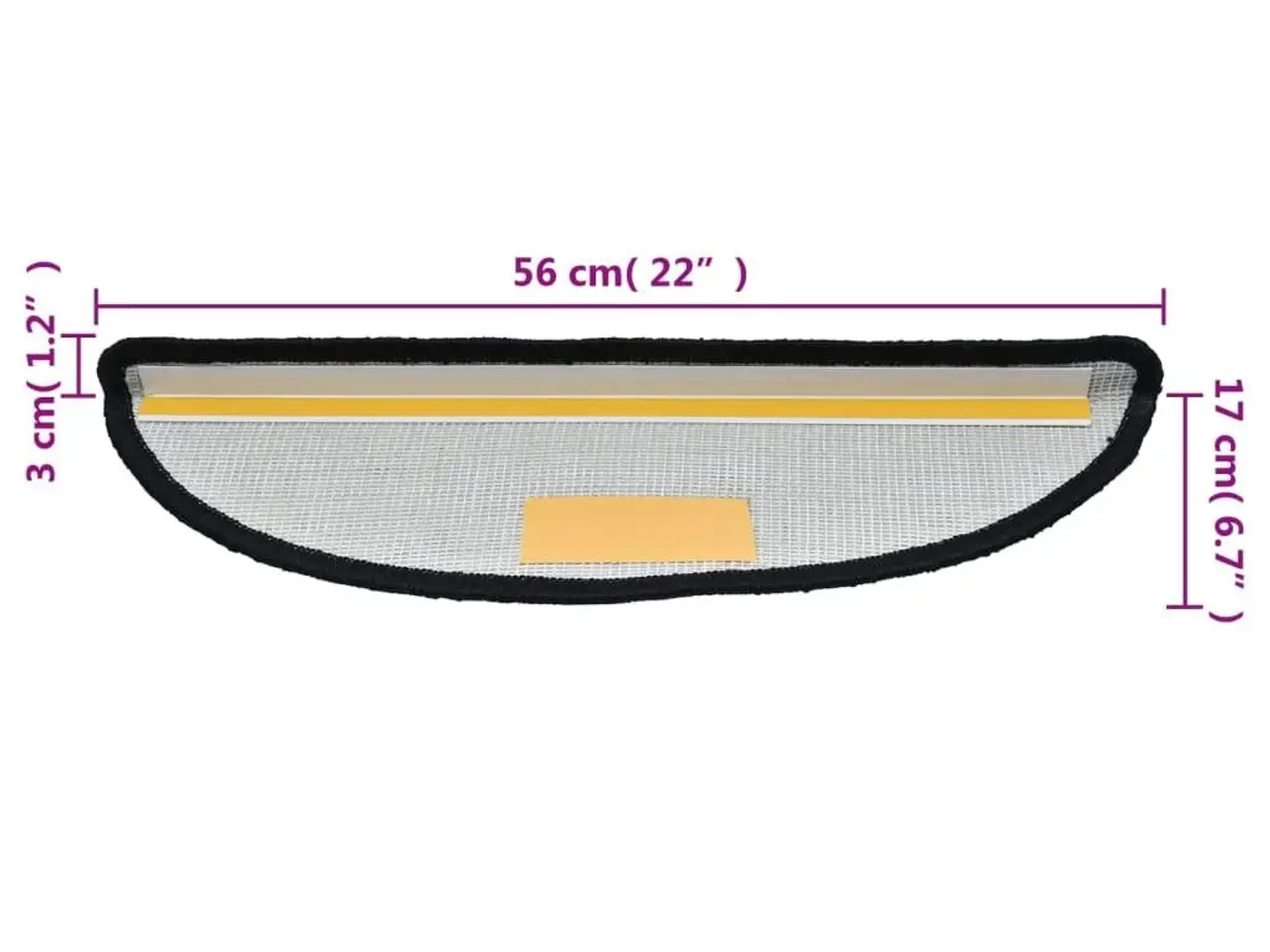Billede 8 - Trappemåtter - 15 stk. halvrunde 56×17×3 cm - sort