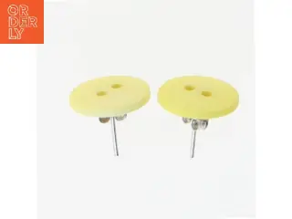 Gule knapformede ørestikker (str. 1 cm)
