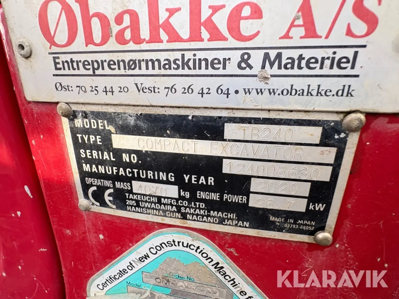 Billede 5 - Gravemaskine Takeuchi TB240
