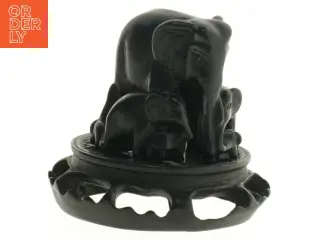 Elefant skulptur i sort (str. 8,5 x 9,5 cm)