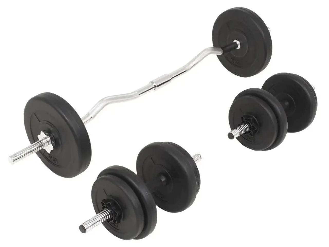 Billede 3 - Vægtstangs- og håndvægtssæt 30 kg - sort