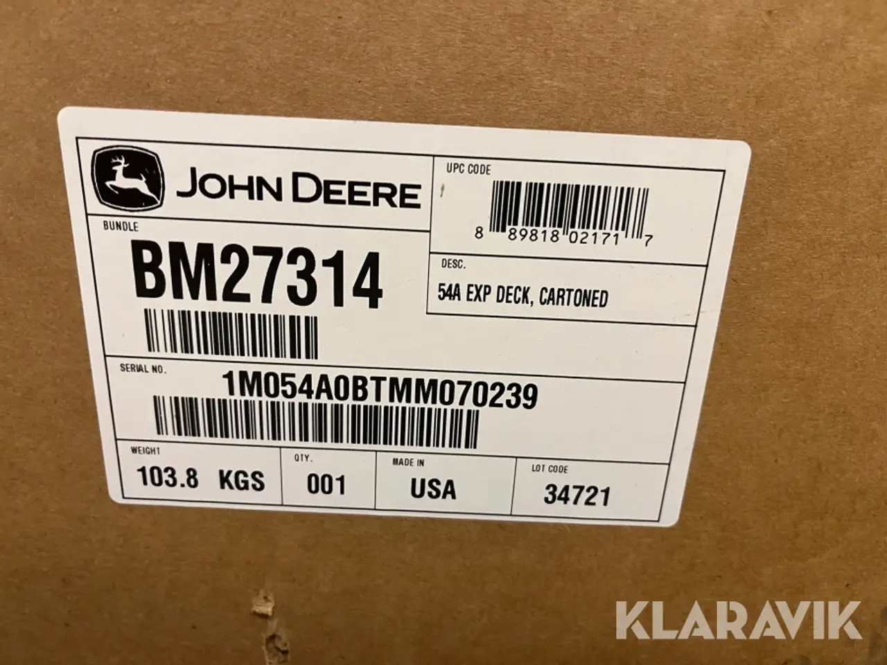 Billede 8 - Klipperbord John Deere 54A Mower