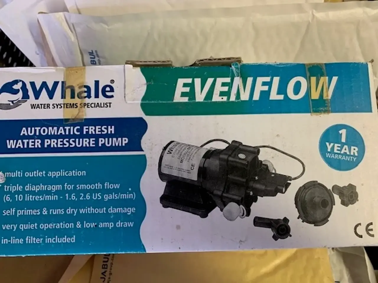 Billede 1 - Whale Evenflow trykvandspumpe, ferskvand,EF2.1024