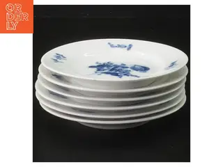 Sæt af 6 porcelæn tallerkener fra Royal Copenhagen, blå blomst (str. 6 stk Ø 14,5 cm)