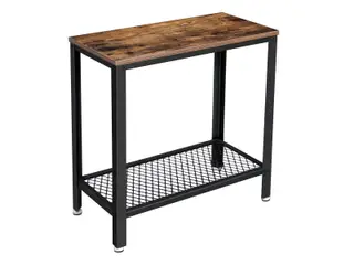 Sidebord med meshhylde - rustik brun/sort, 60 x 30 x 60 cm