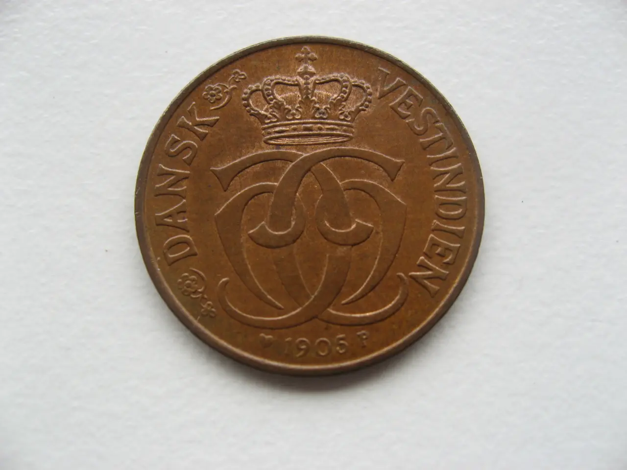 Billede 1 - Dansk Vestindien. Smuk 2 1/2 Bit/1/2 Cent 1905,
