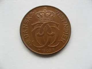 Dansk Vestindien. Smuk 2 1/2 Bit/1/2 Cent 1905,