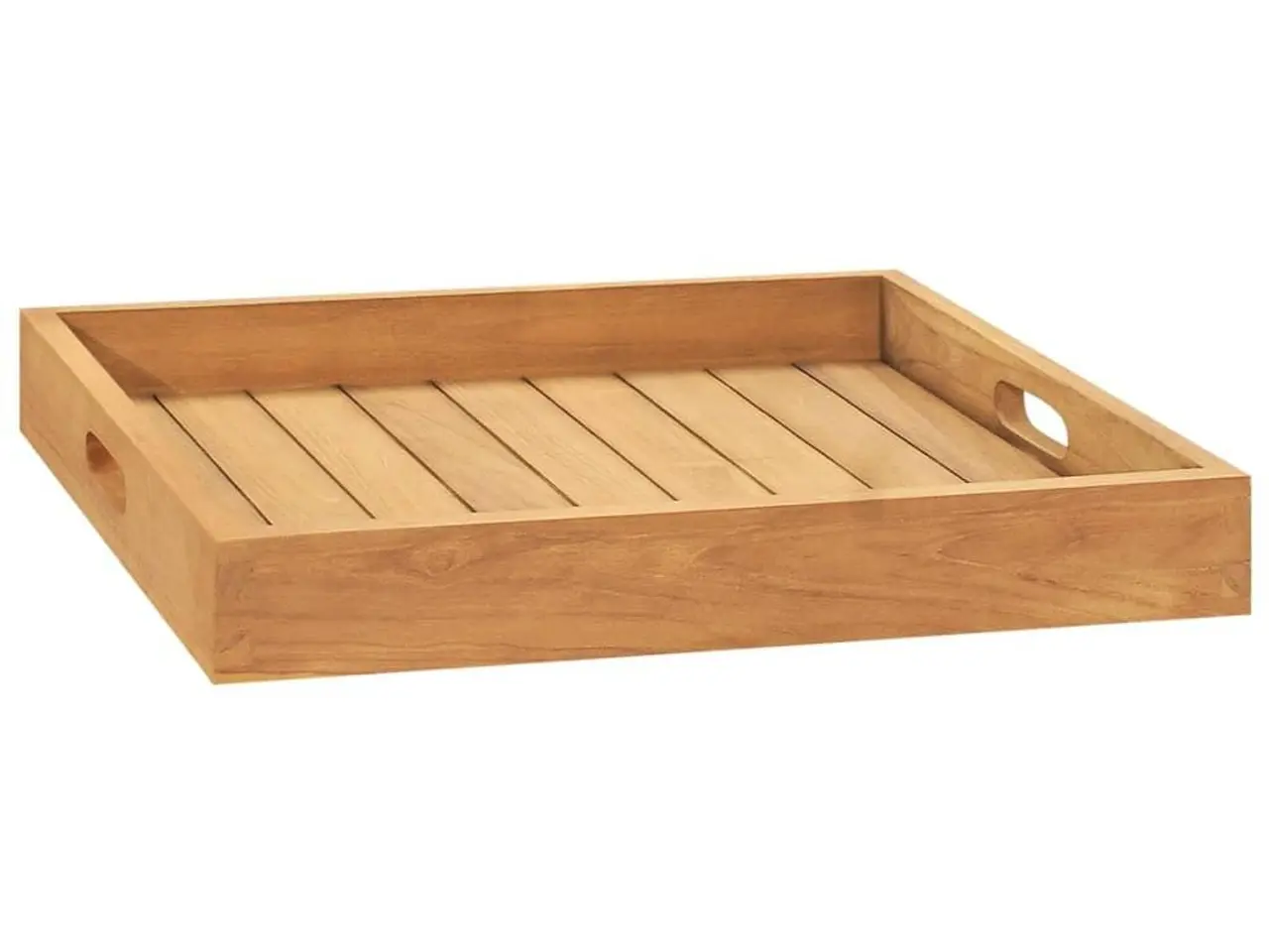 Billede 1 - Serveringsbakke i massivt teaktræ - 50 x 50 cm