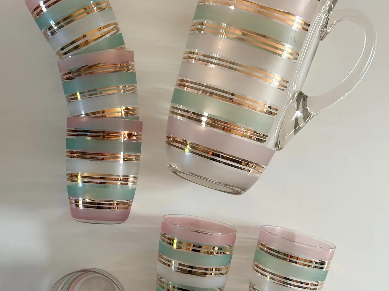 Billede 2 - Vintage kande med 6 glas