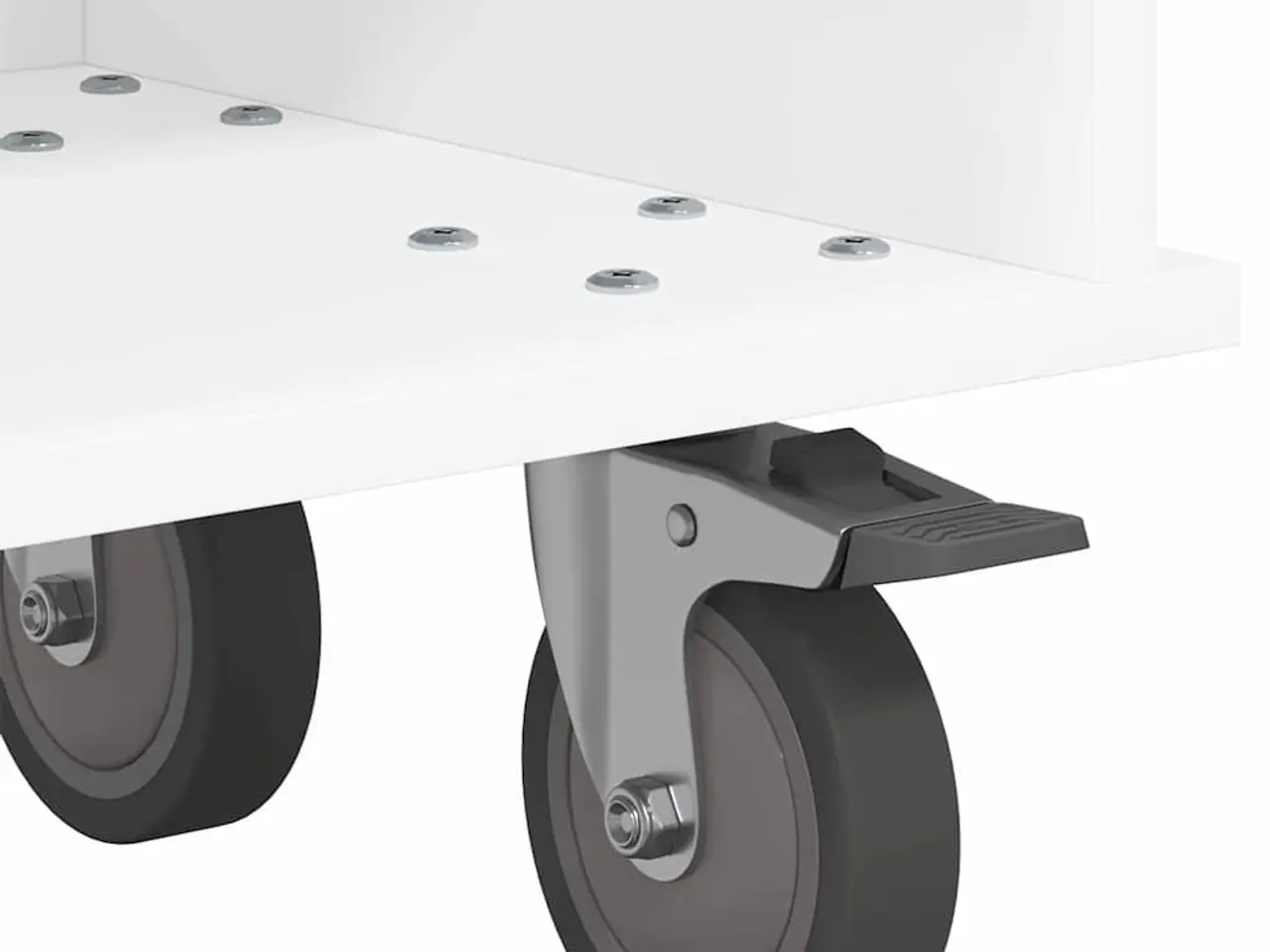 Billede 9 - TV-bord på hjul - hvid 100 × 35 × 35 cm i konstrueret træ