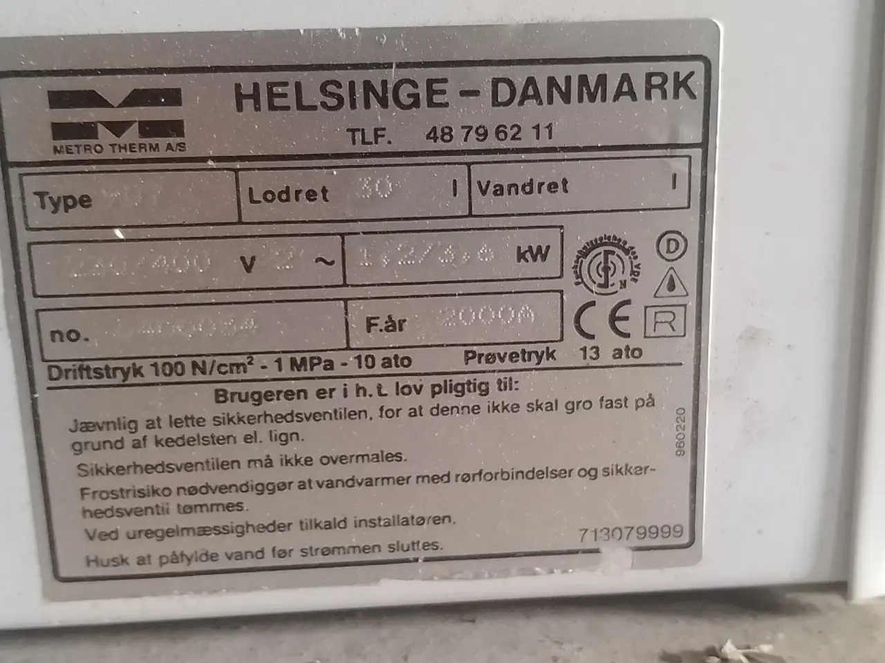 Billede 4 - Metro Therm el-vandvarmer 30 liter