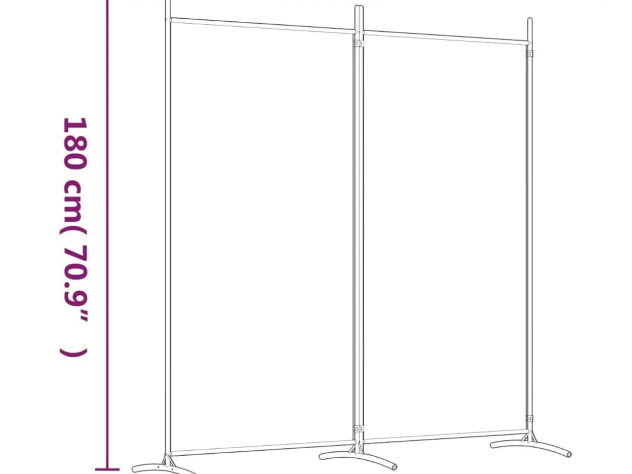 Billede 8 - Rumdeler med 2 paneler - hvid, 175 x 180 cm