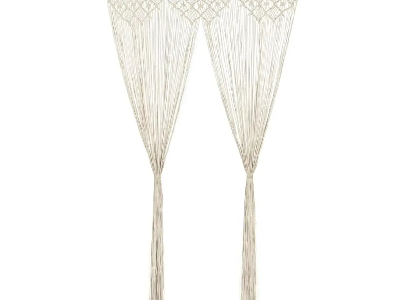 Billede 1 - Macramégardin 140×240 cm - cremefarvet bomuld