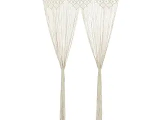 Macramégardin 140×240 cm - cremefarvet bomuld