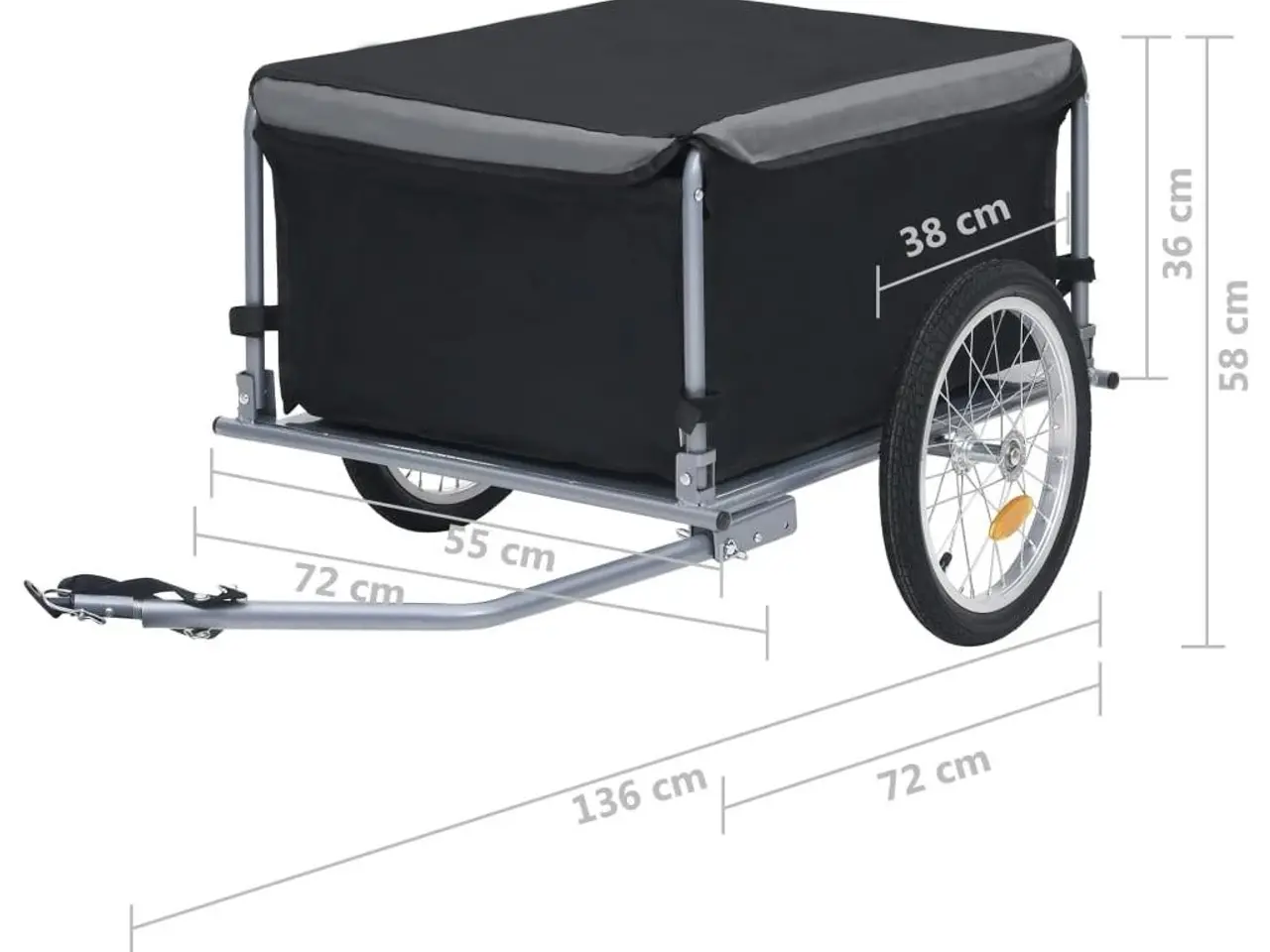 Billede 6 - Cykelvogn 65 kg sort og grå