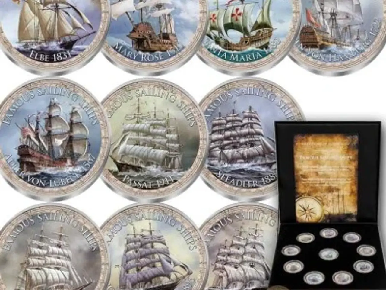 Billede 1 - 10 stk. 25 cent mønter med sejlskibe