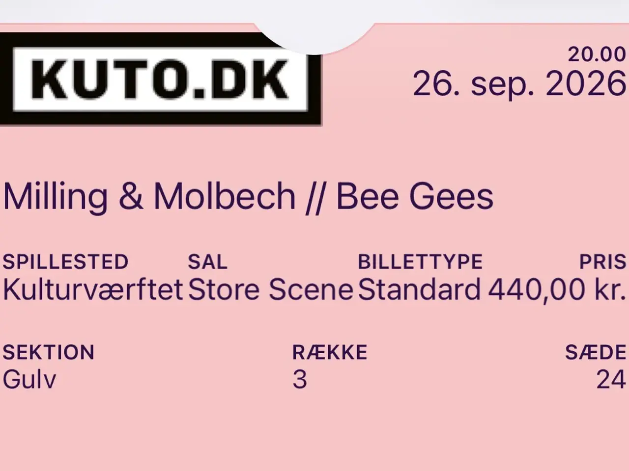 Billede 1 - BeeGees, 26-Sep-2026,Helsingør, Milling og Molbeck