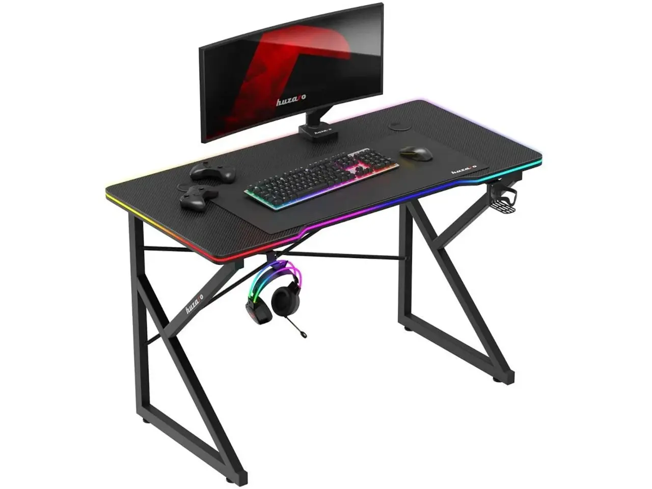 Billede 2 - Gamingbord Huzaro Hero 1.7 RGB - sort, 120×60 cm