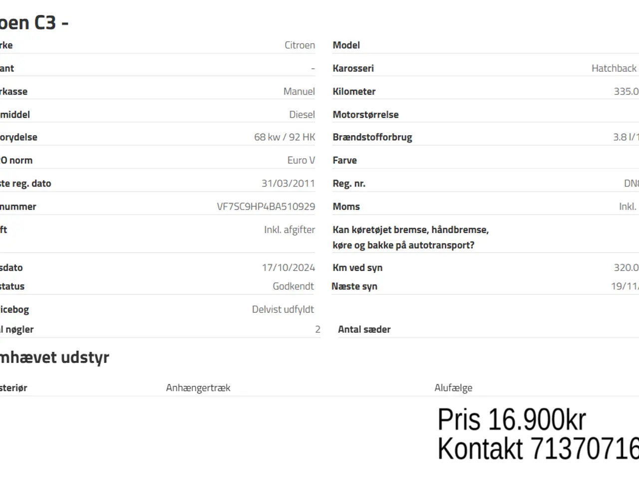 Billede 9 - Til salg: Citroën C3 2011