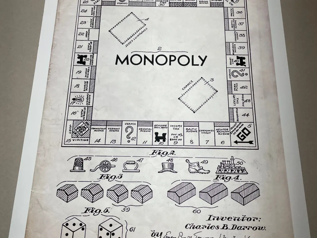 Billede 1 - Patenttegning Monopoly
