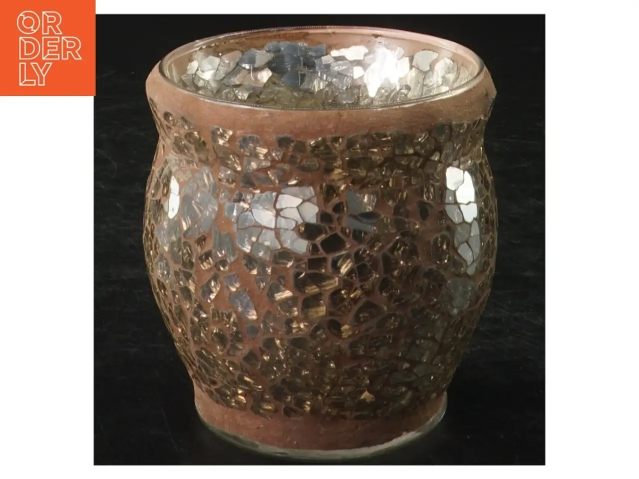 Billede 1 - Dekorativ Lisbeth Dahl glasmosaik vase lysestage (str. H. 8 cm ø. 7,5 cm)