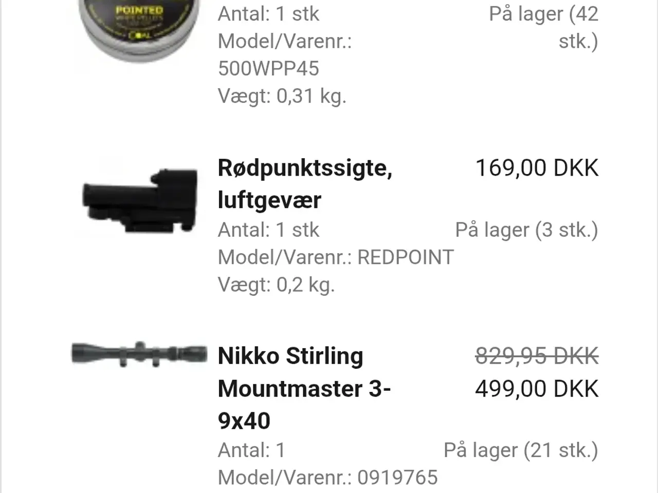 Billede 1 - Luftgevær med tilbehør. Fejlkøb
