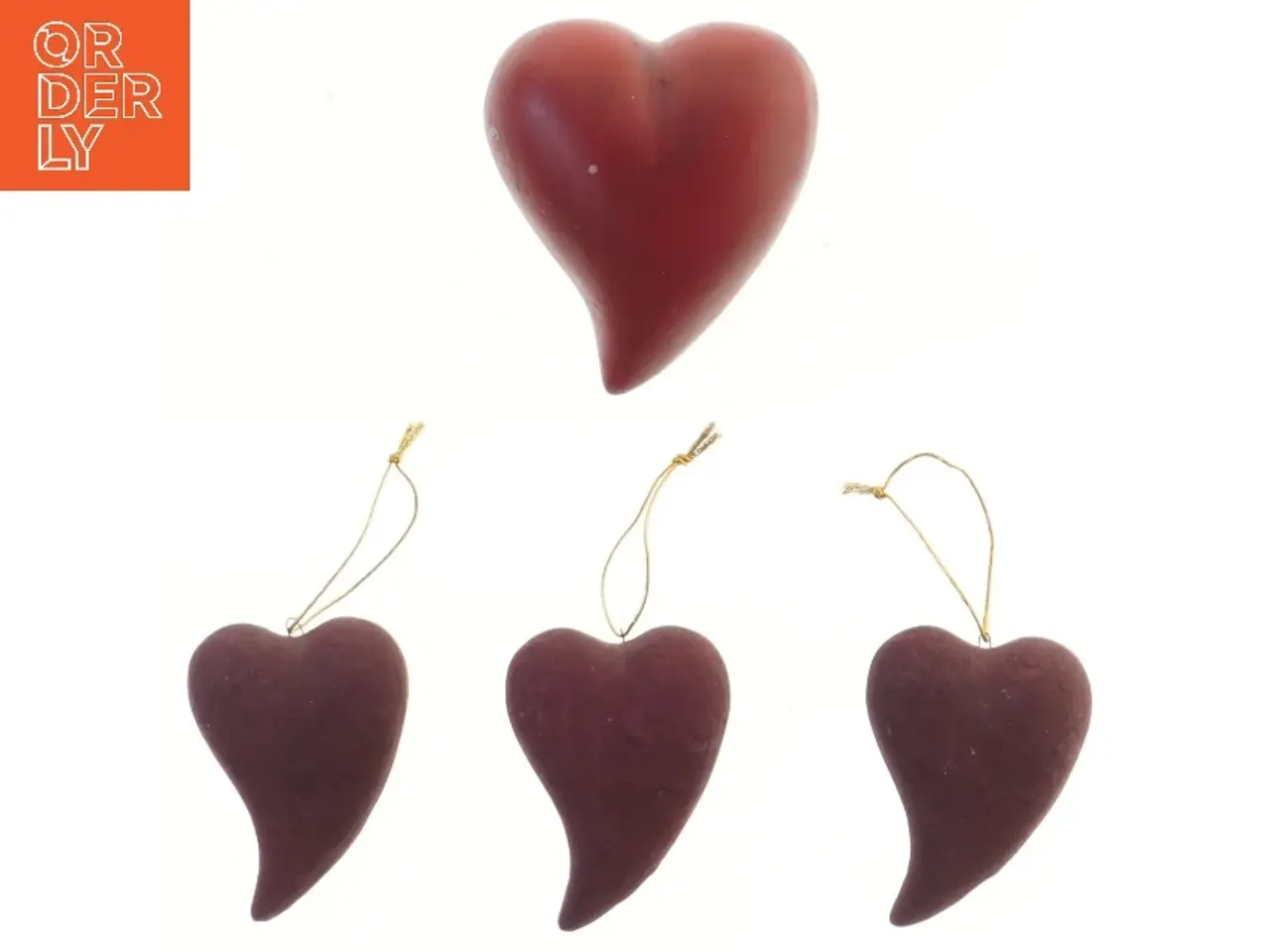 Billede 2 - Dekorative hjerter til ophæng (str. 9 & 12 cm)