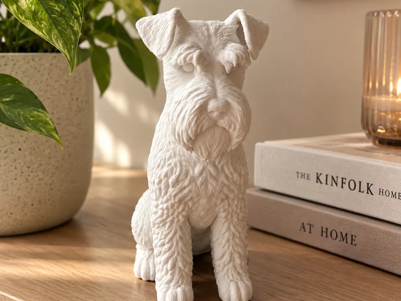Billede 1 - Schnauzer hundefigur - hvid
