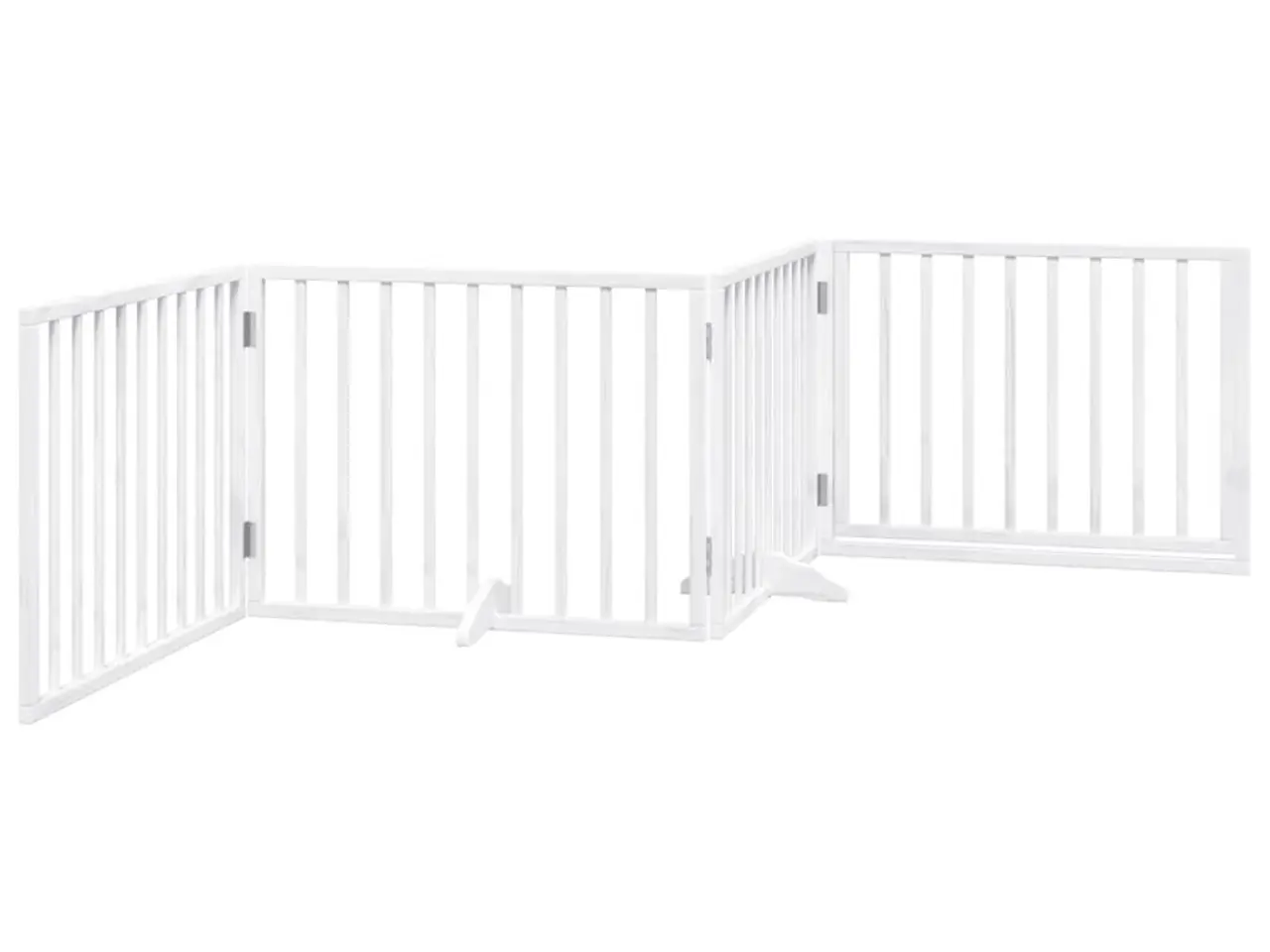 Billede 6 - Hundelåge med dør 4 paneler 320 cm foldbar hvid