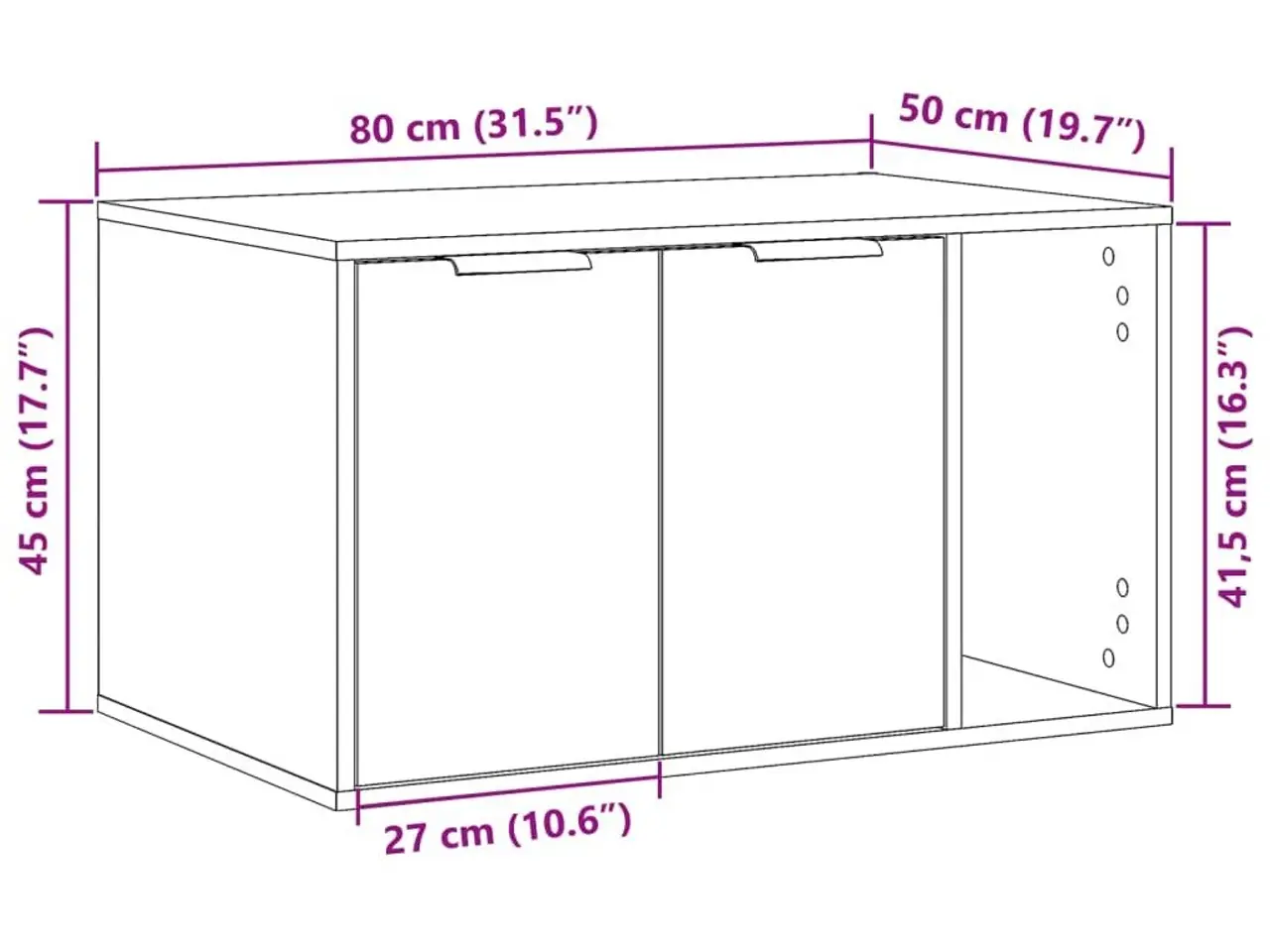 Billede 11 - Toiletskjuler til kattebakke - konstrueret træ, hvid 80×50×45 cm