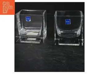 Glas kubiske fyrfadsstager fra Lyngby Glas (str. 8x8x8 cm)