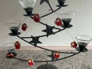 6 armet lysestage i stål.