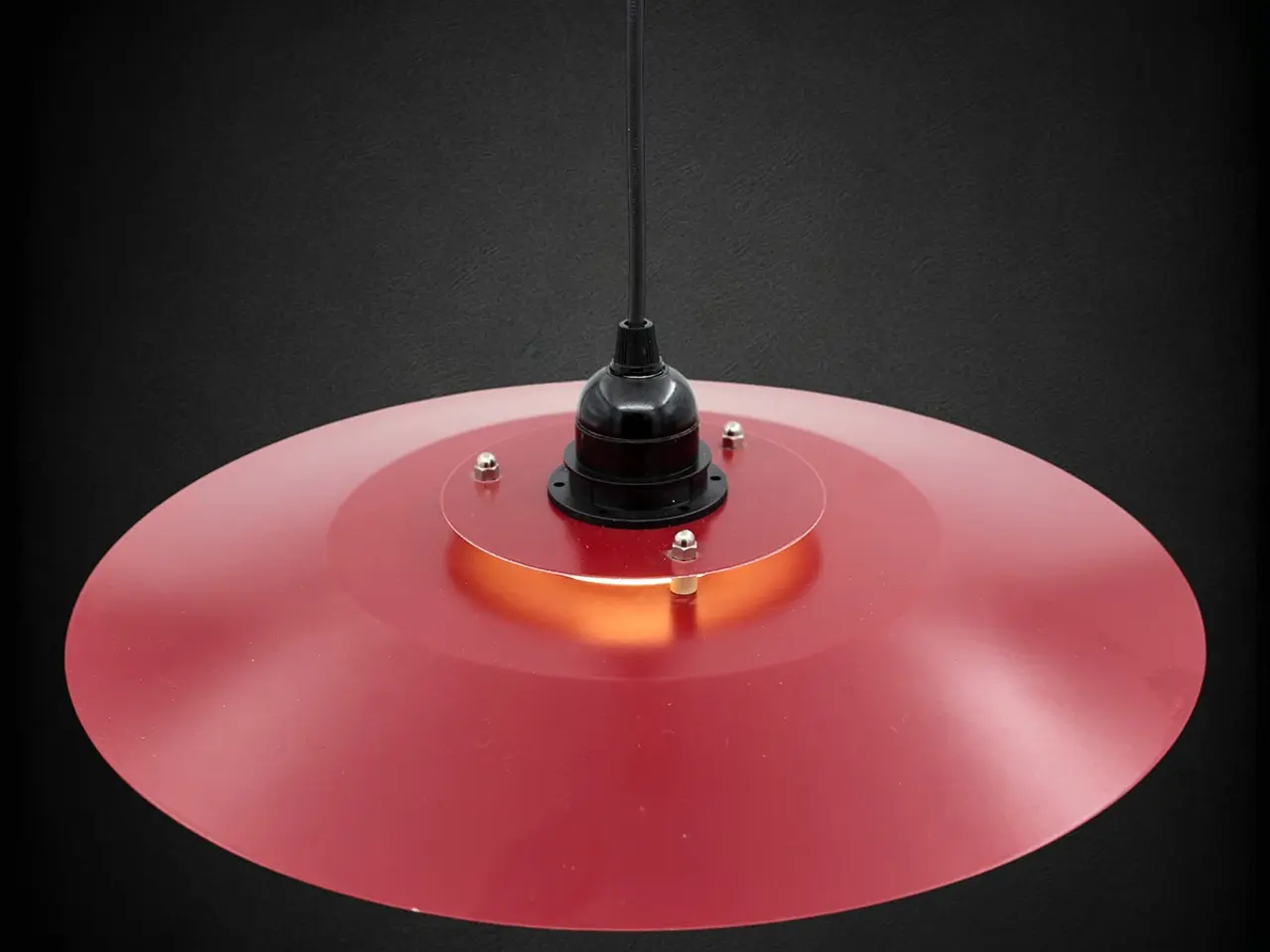Billede 3 - 1970’er rød loftpendel Ø36 cm – hybrid