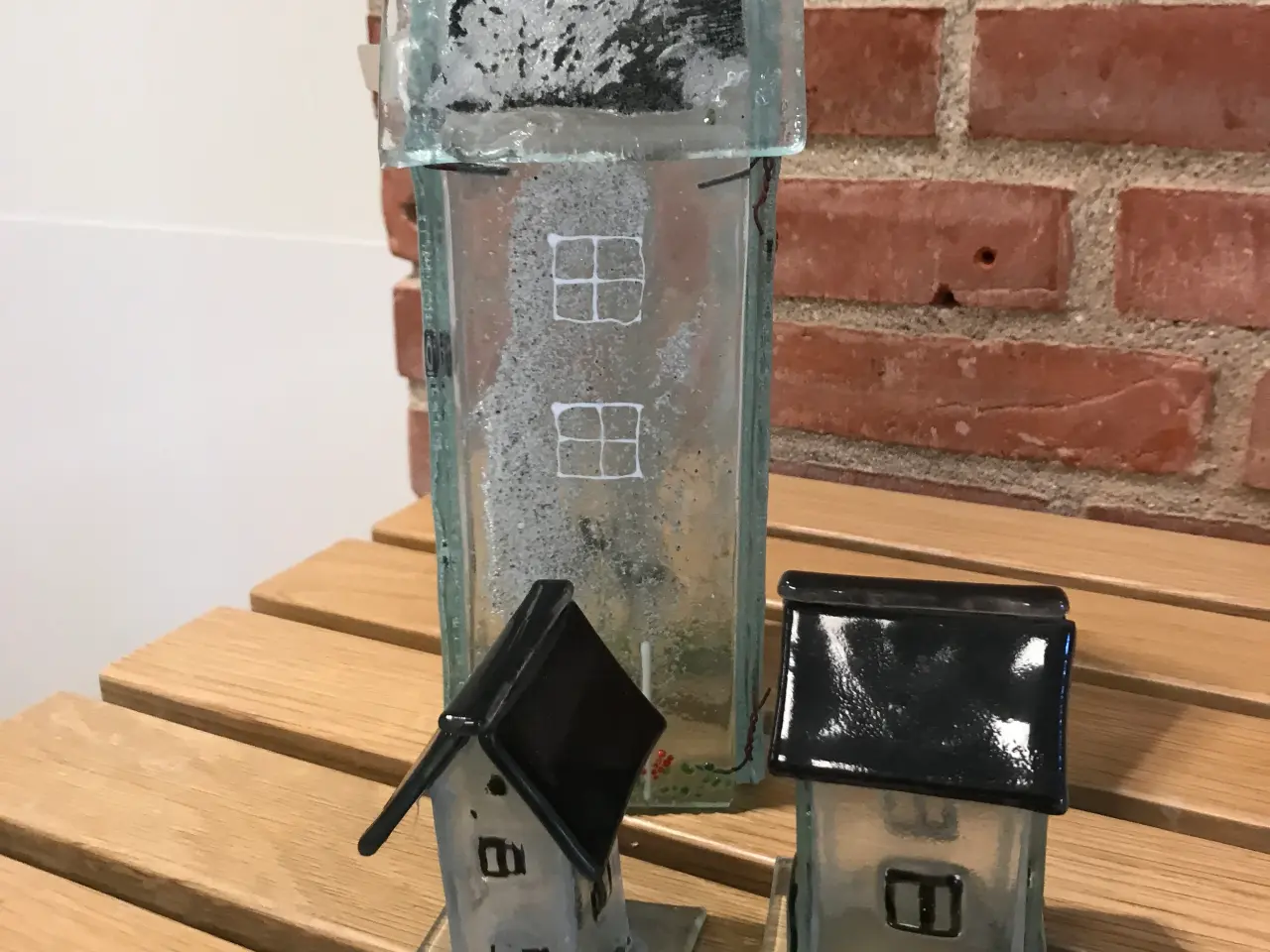 Billede 1 - Glas huse 3 stk sorte